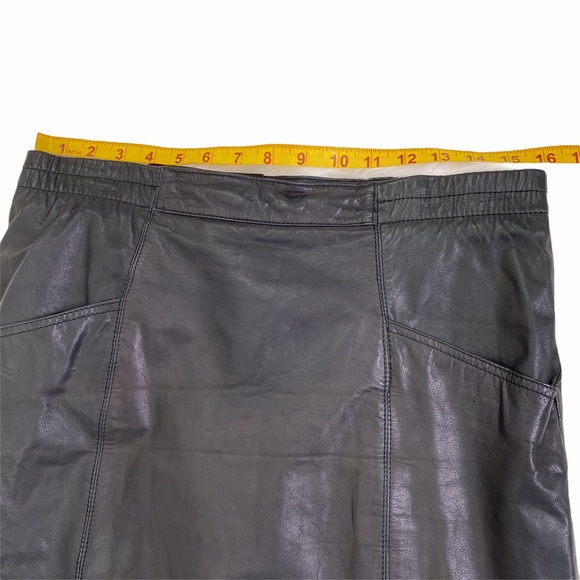 Vintage Leather Pencil Skirt Black Size 8 - Picture 8 of 11
